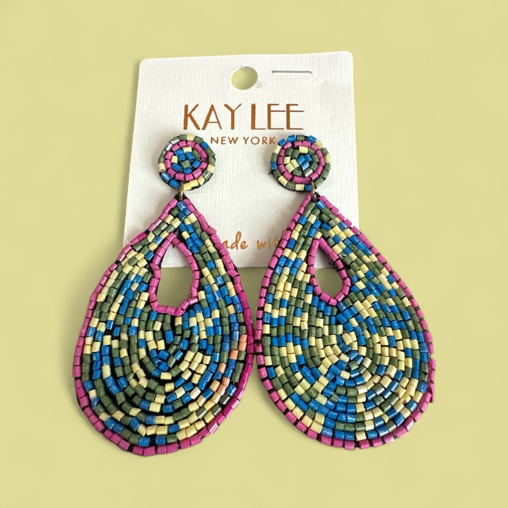 Multicolor Beaded Drop Earrings